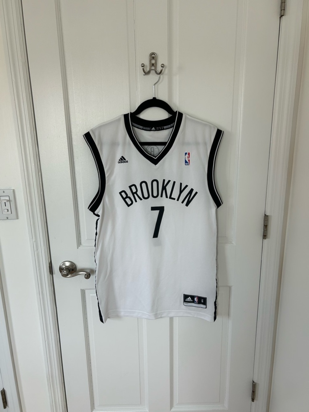 Adidas White and Black Brooklyn Nets Jersey